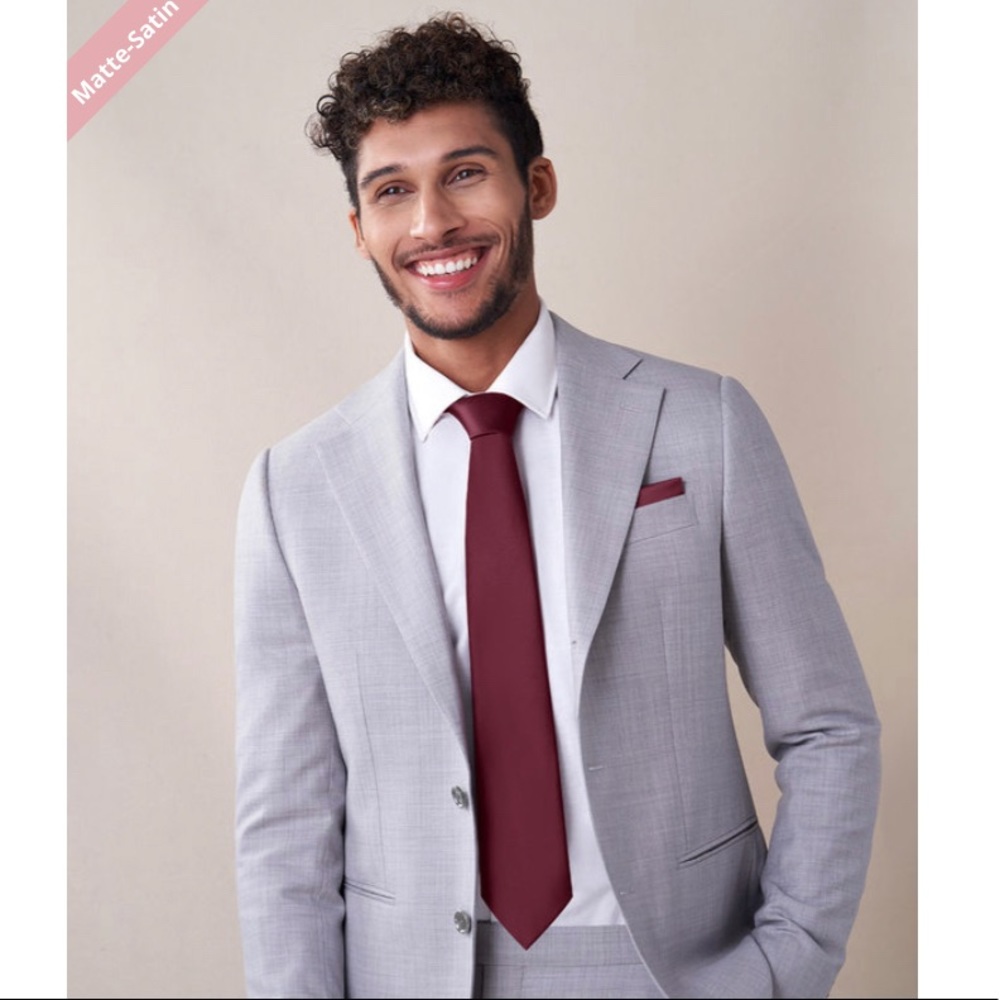 Azazie Groomsmen Tie in Cabernet